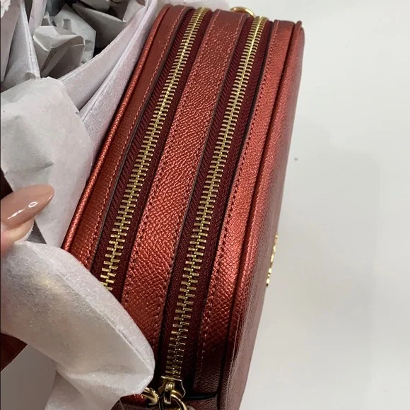 Coach Jes Crossbody 20 Leather Bag Metallic Clay - Picture 11 of 11